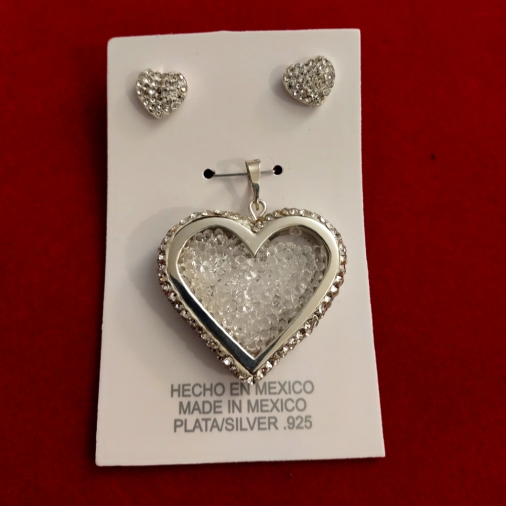 Pendant and earrings Set Silver 925